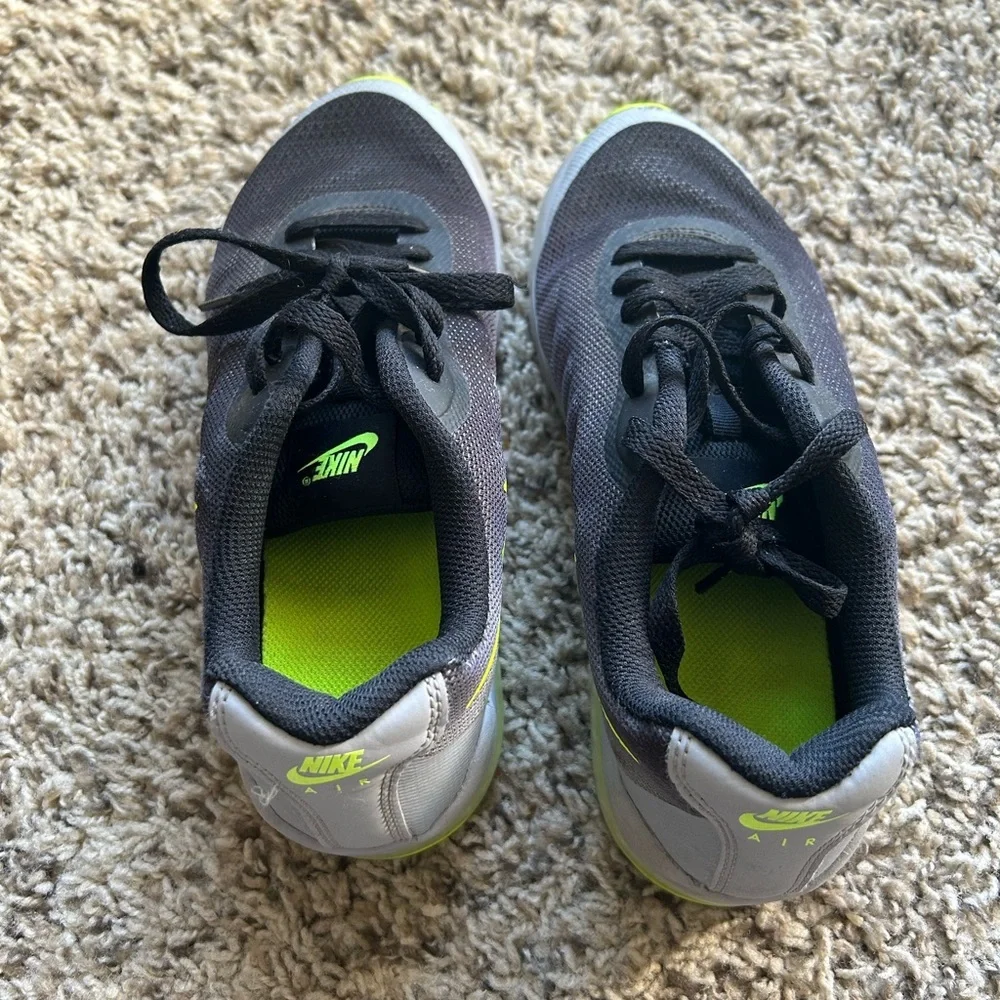 Nike Kids Black and Neon Green Athletic Shoes